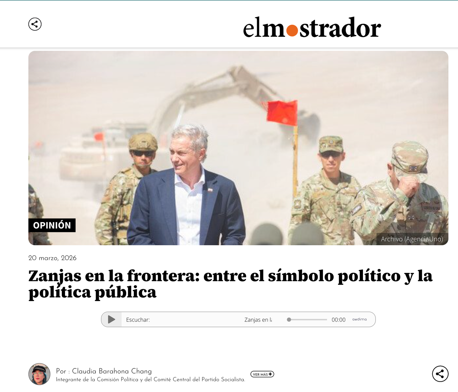 Zanjas en la frontera: entre el símbolo político y la política pública