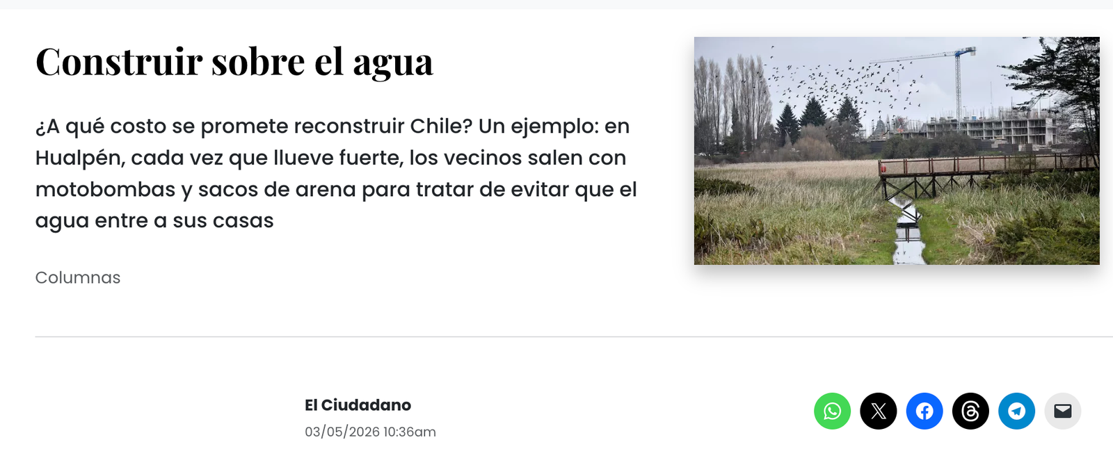 Construir sobre el agua