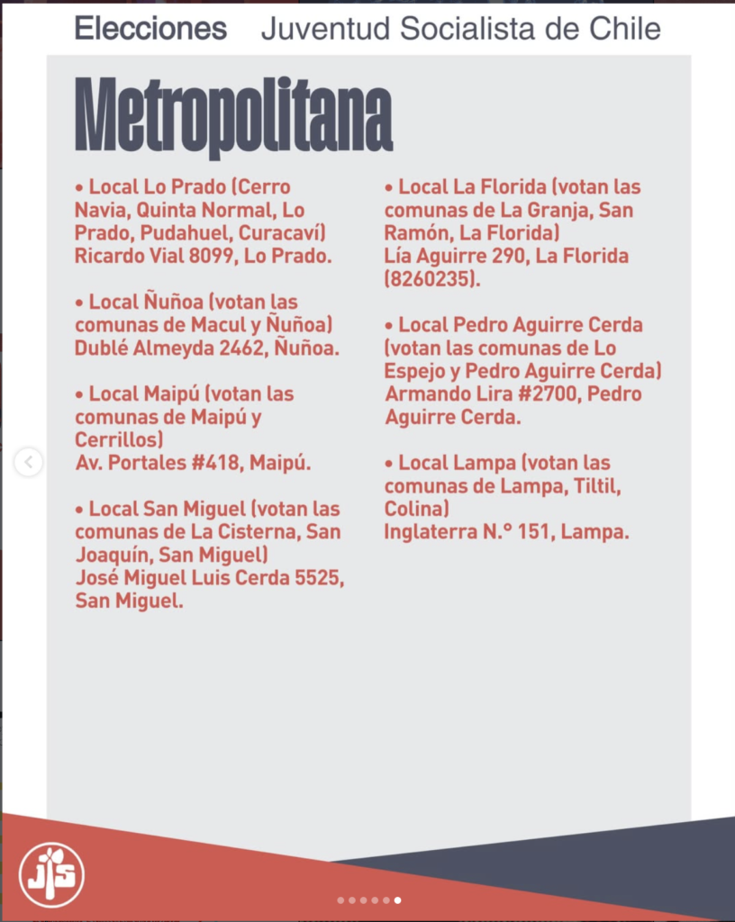 locales de votación