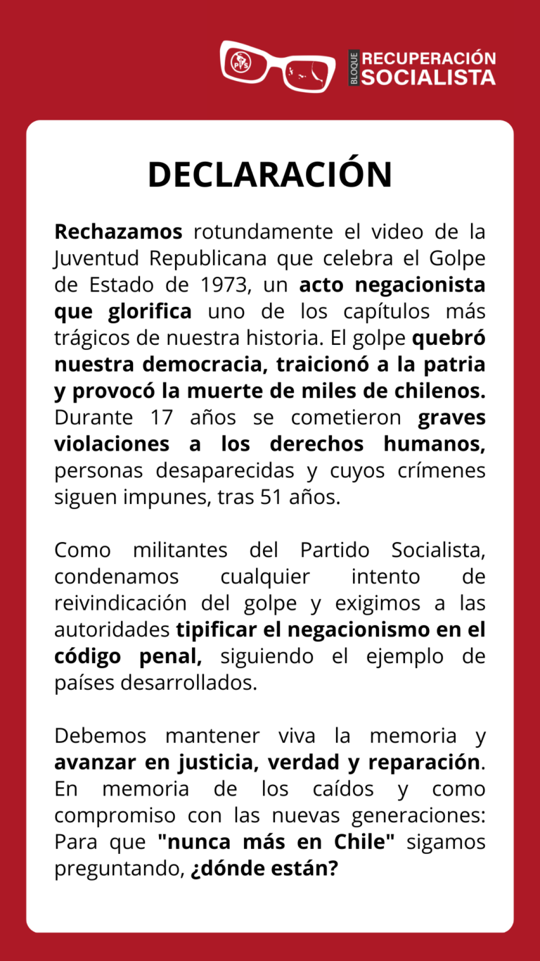 Rechazamos el video negacionista de la Juventud Republicana