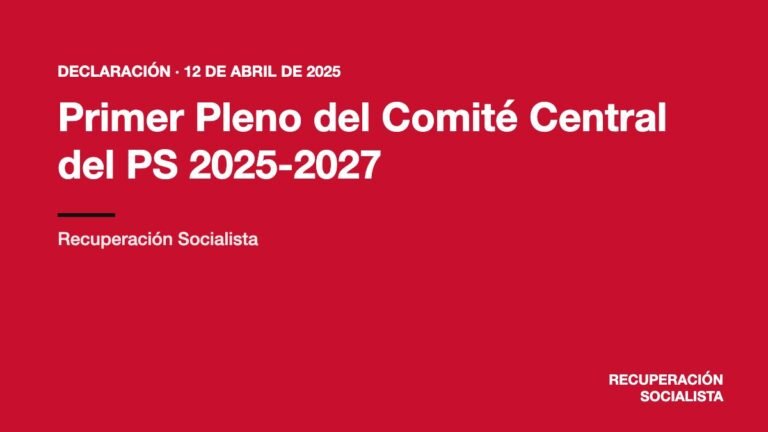 Primer Pleno del Comité Central del PS 2025-2027