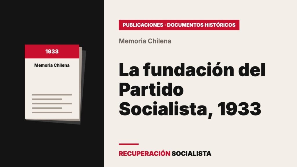 La fundación del Partido Socialista (1933): documentos de origen
